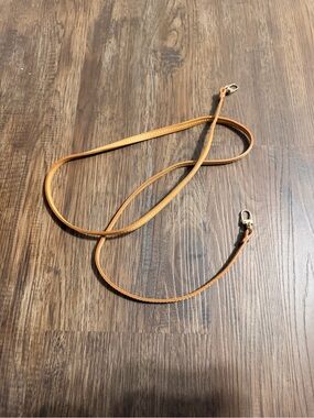 Leather Crossbody Strap in Tan with Gold Hardware